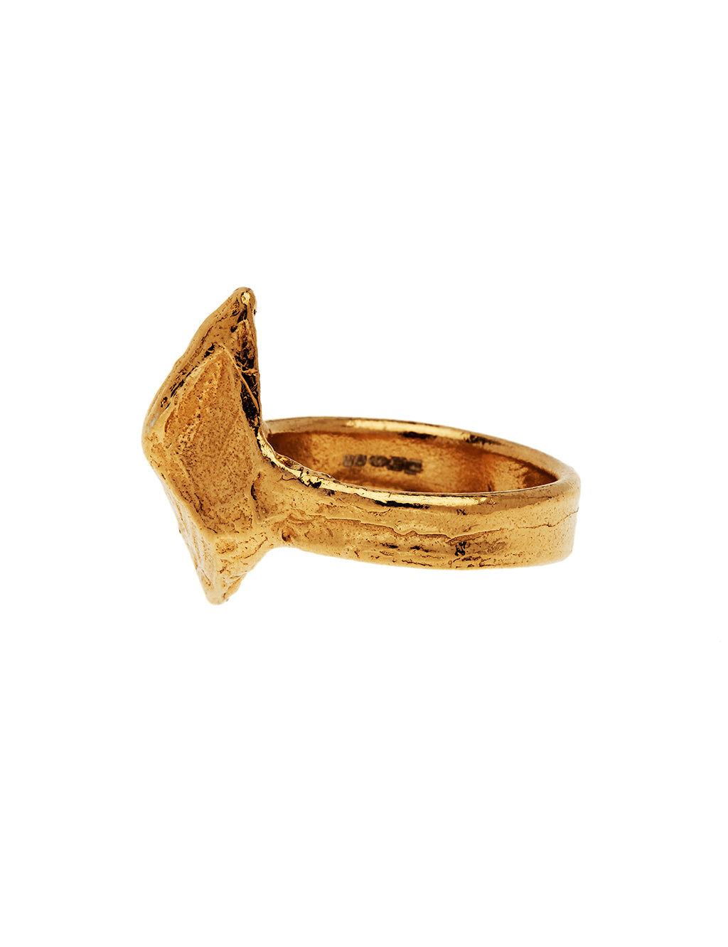 Gold vermeil textured ring