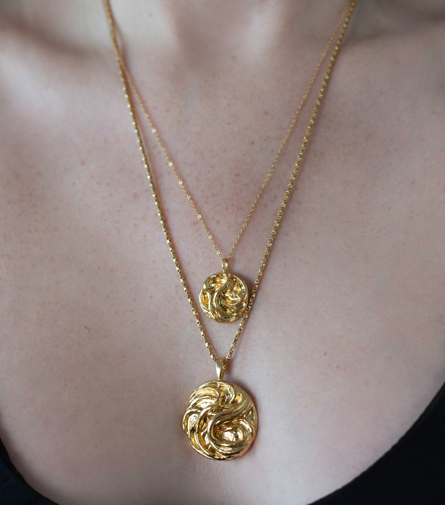 Close up of gold vermeil Irish Ancient History inspired Necklace