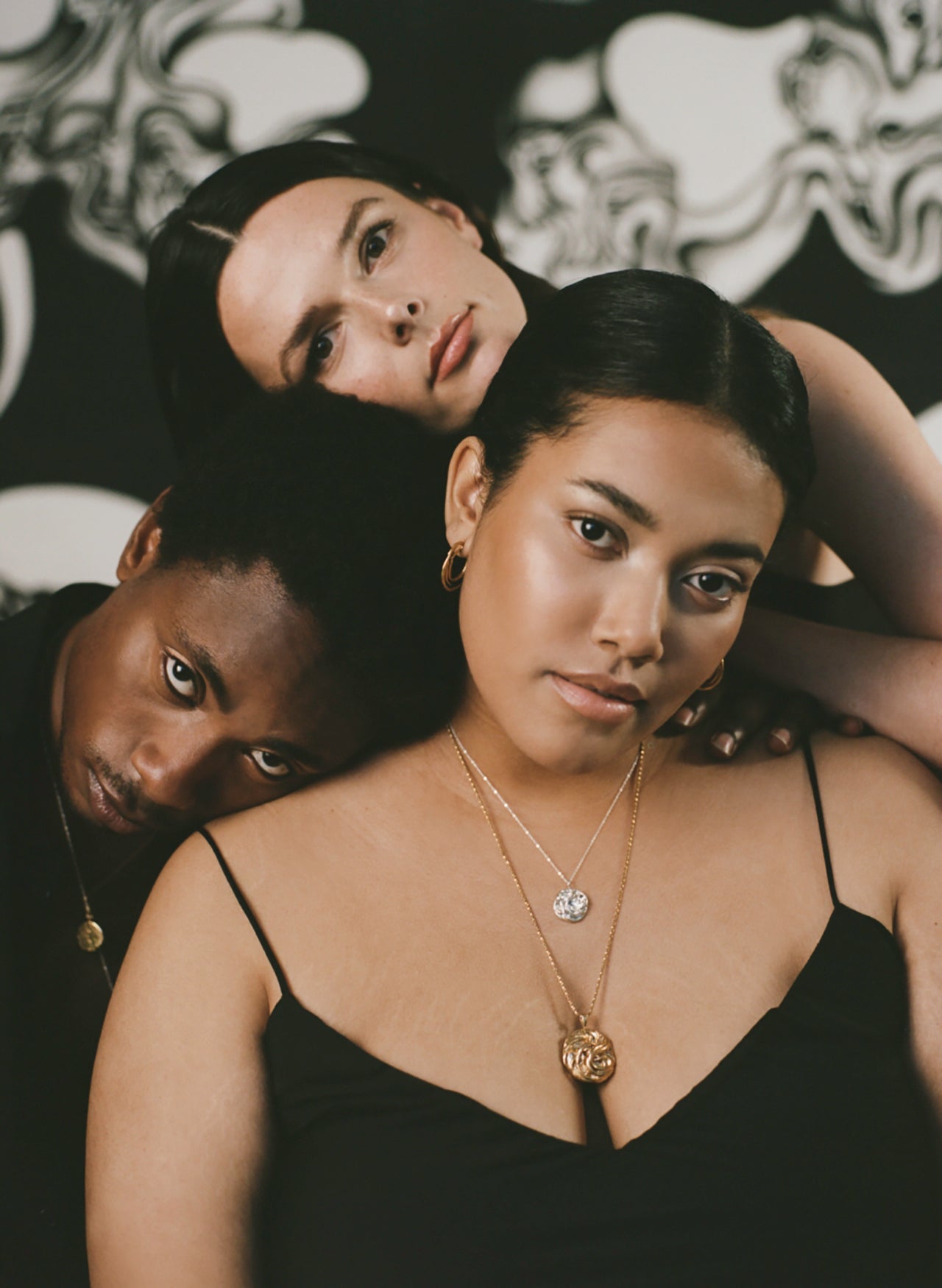 Models wearing bespoke Richard Murphy Jewellery in Silver and Gold Vermeil