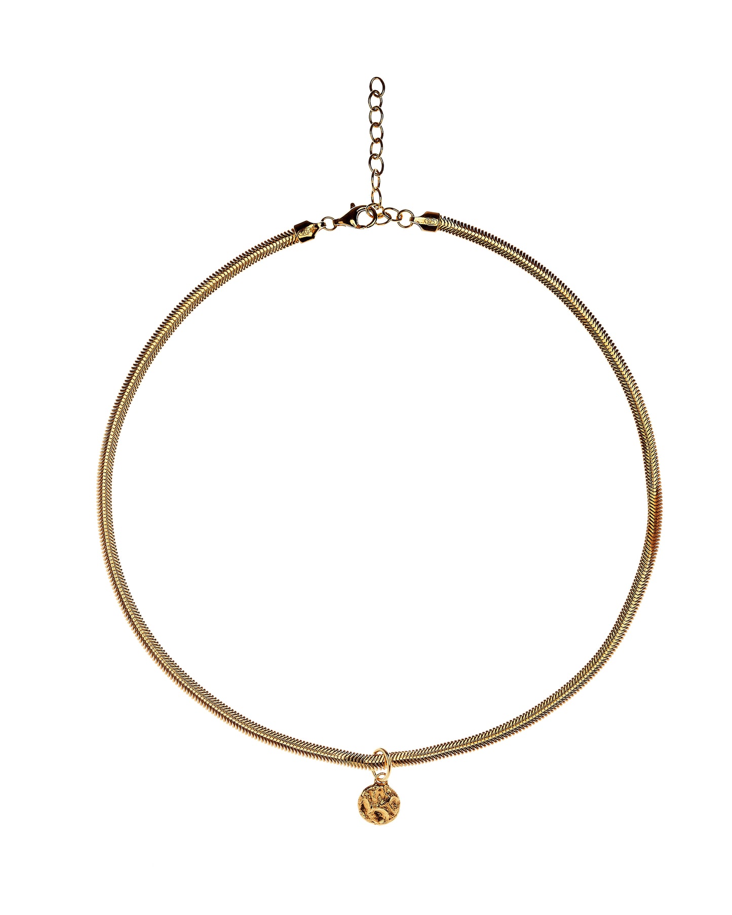 Gold vermeil snake chain with pendant