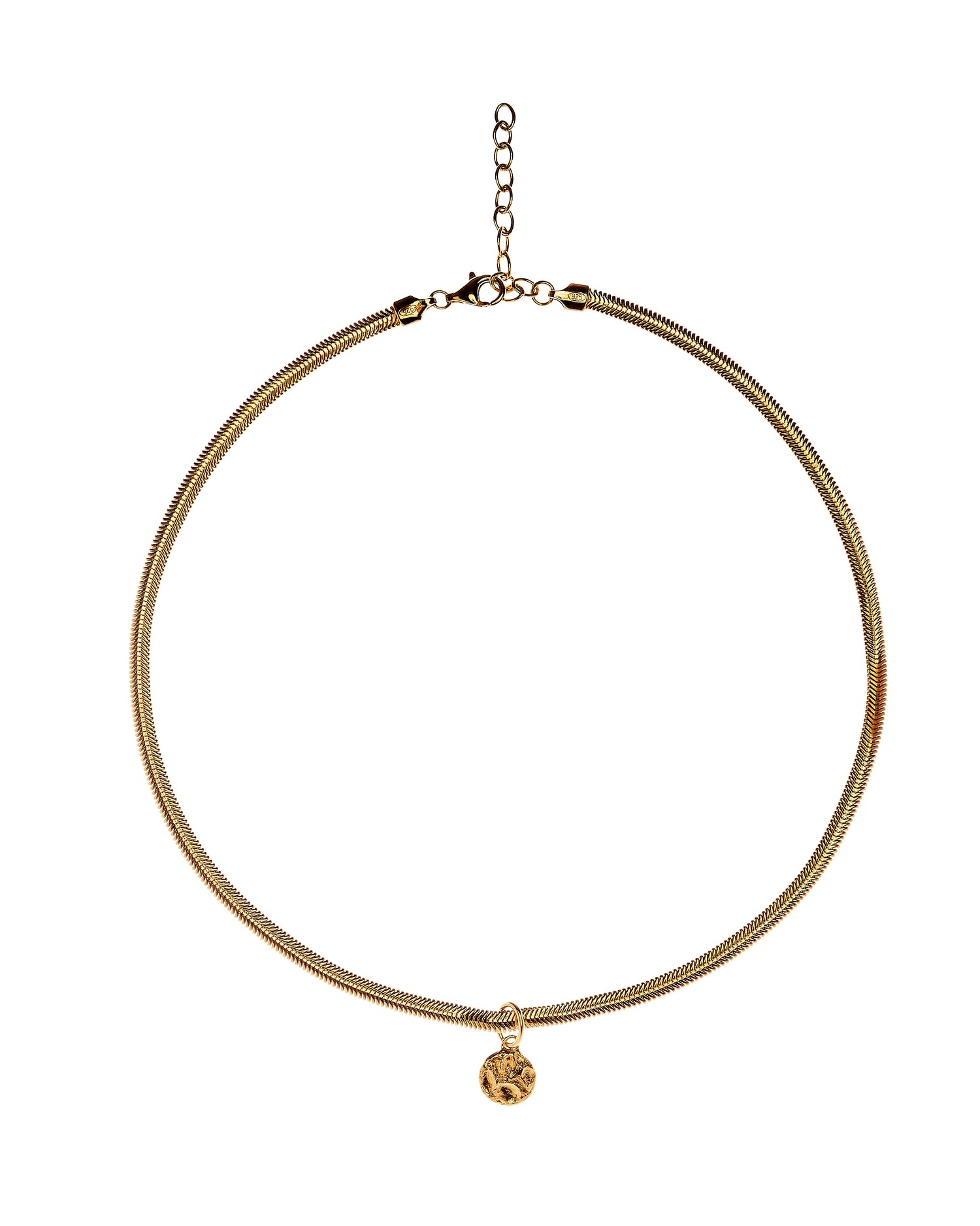 Gold vermeil snake chain with pendant
