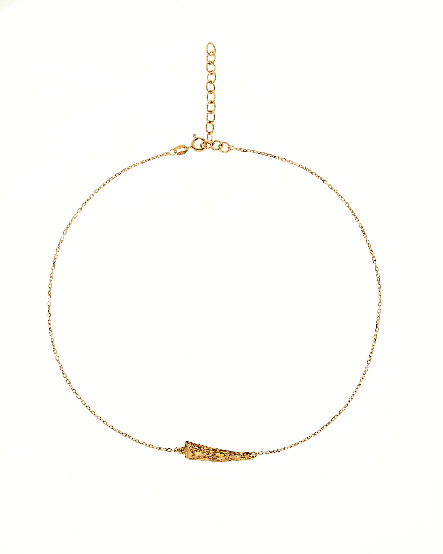 Gold vermeil pendant showing extender chain