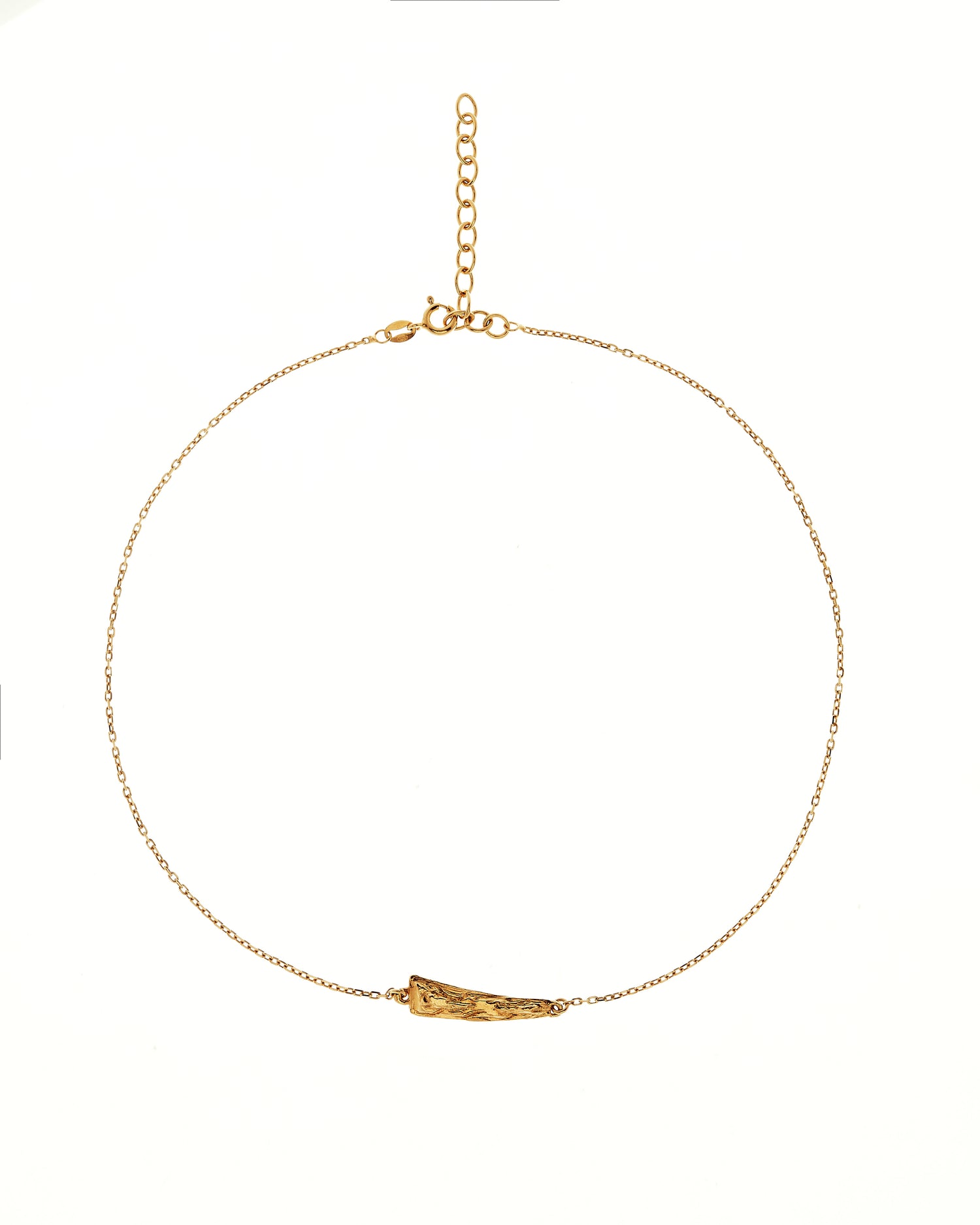 Gold vermeil pendant showing extender chain