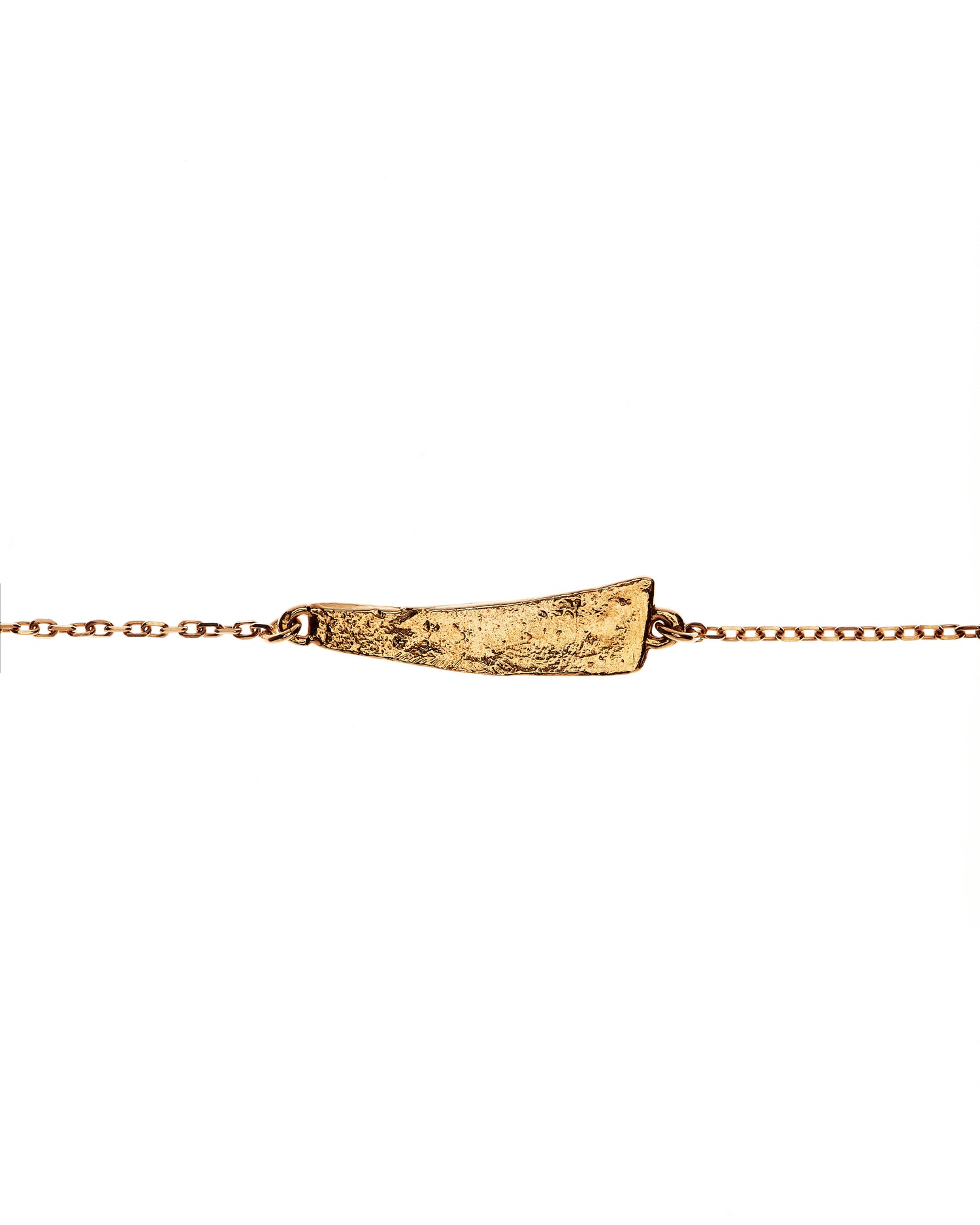 Textured gold vermeil casting on delicate chain
