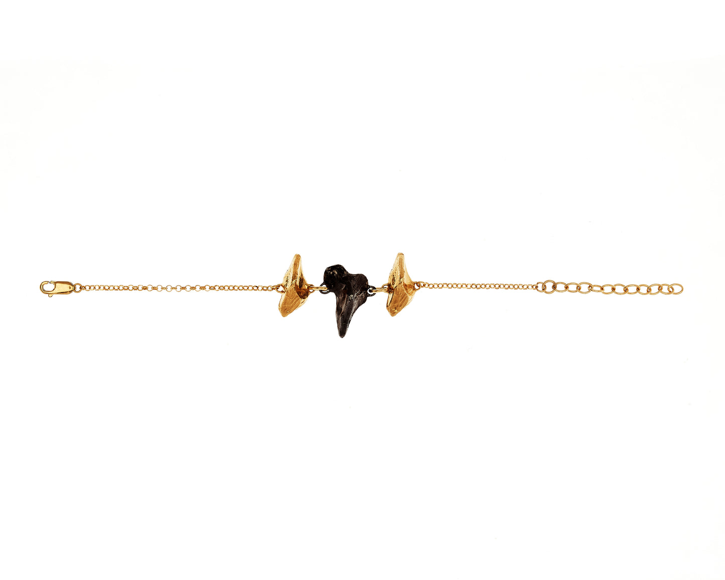 Full view of gold vermeil and black rhodium bracelet