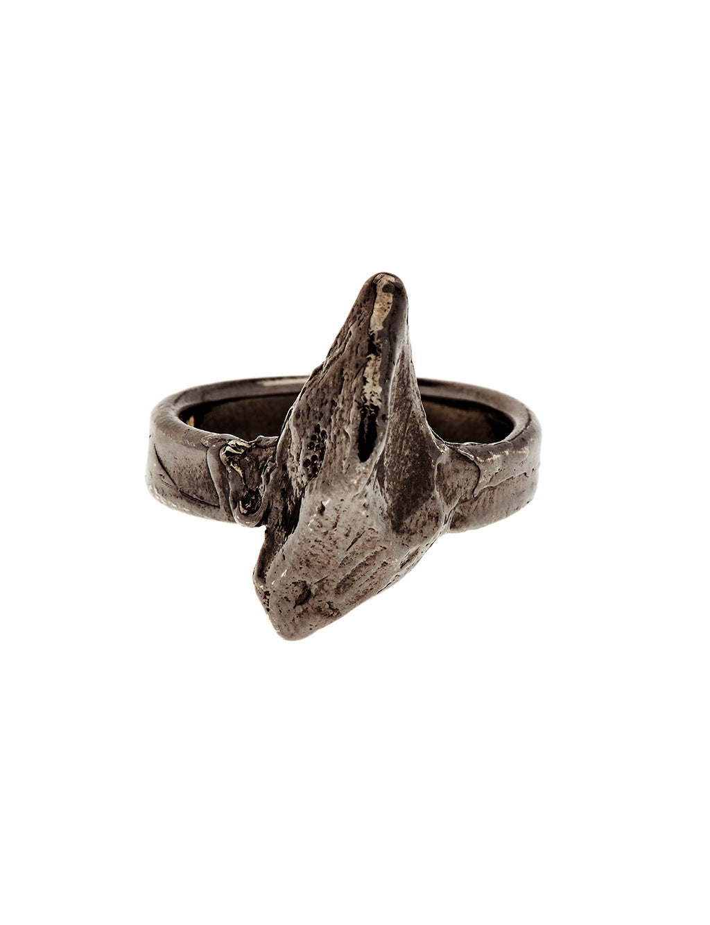 Black Rhodium textured ring
