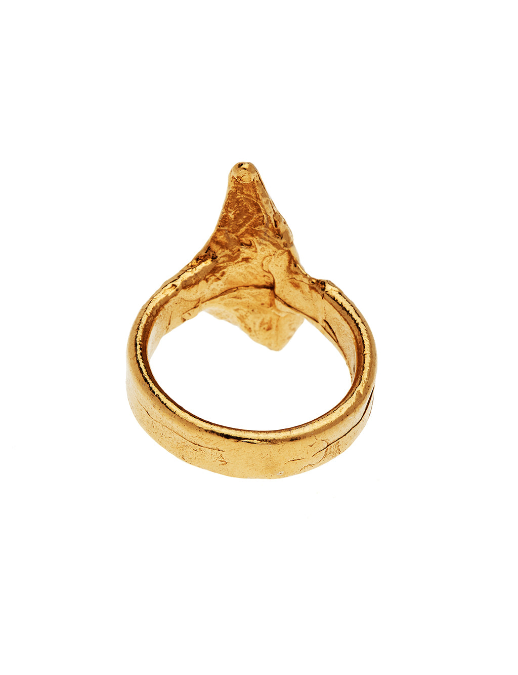 Gold vermeil textured ring, showing band