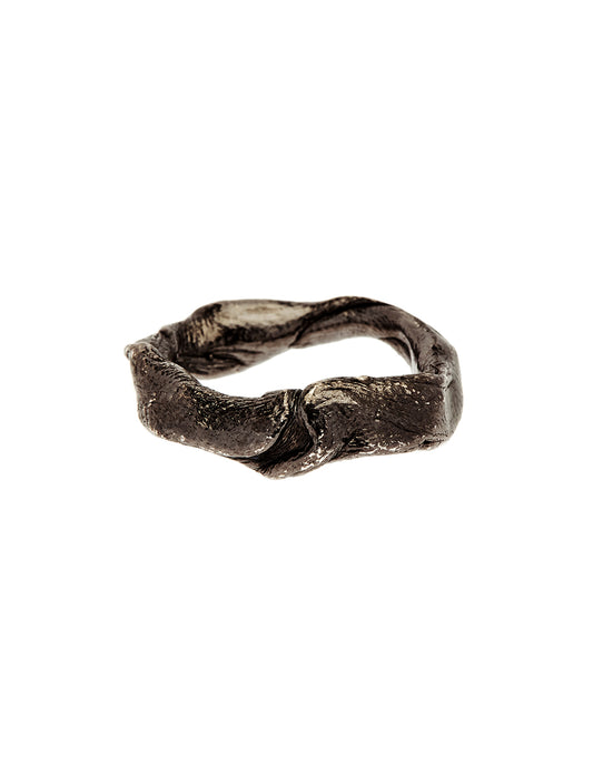 Black rhodium textured chunky ring