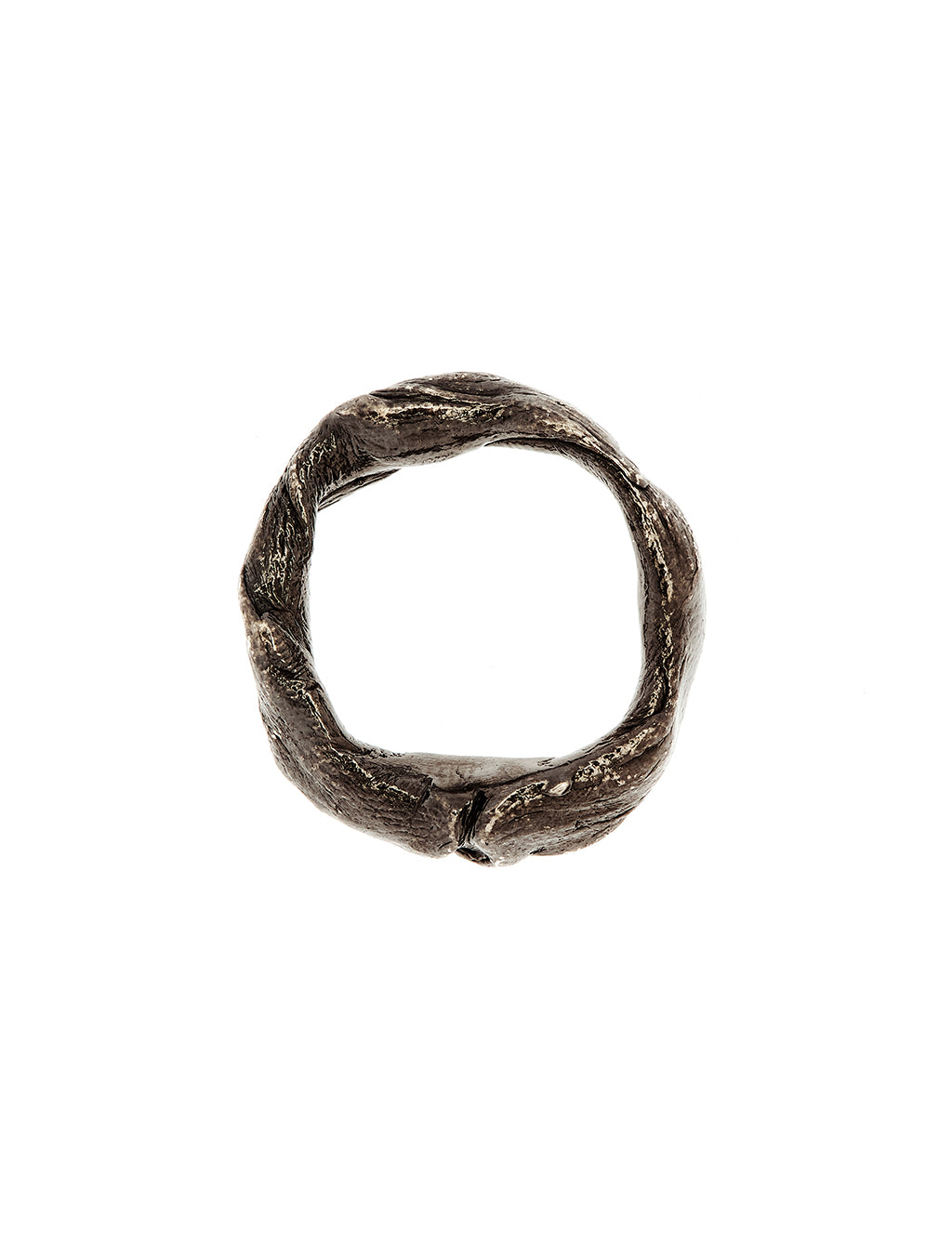 Black textured sterling silver and rhodium ring