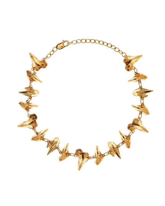Gold vermeil statement choker necklace in shape of stone circle