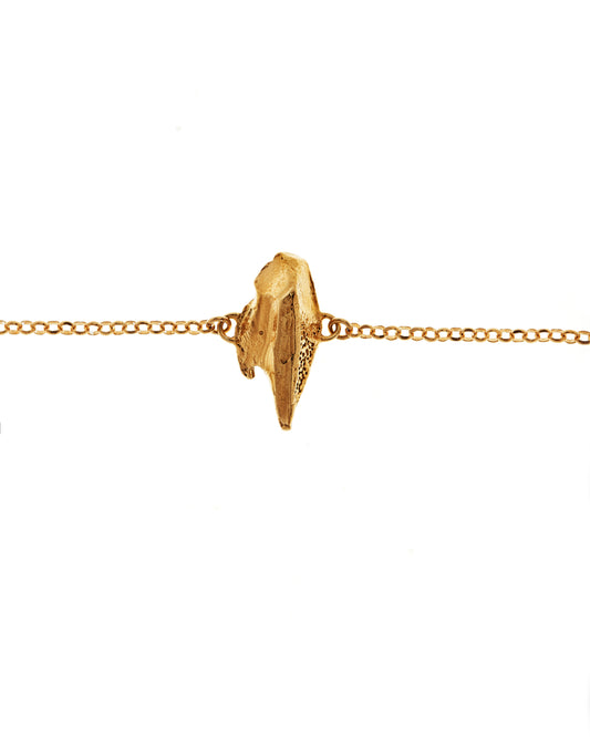 Gold vermeil textured chain pendant