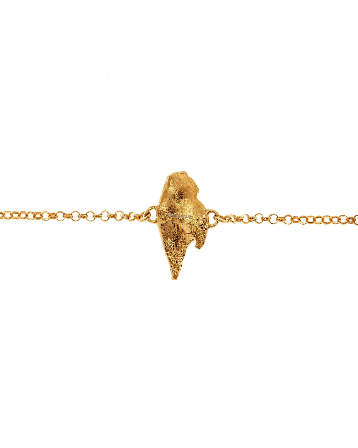 Gold textured belcher chain pendant