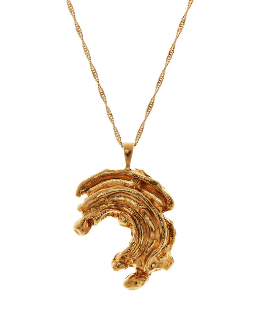 Gold textured pendant inspired by the moon