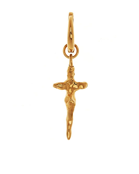 Gold Vermeil Crucifix on a hoop