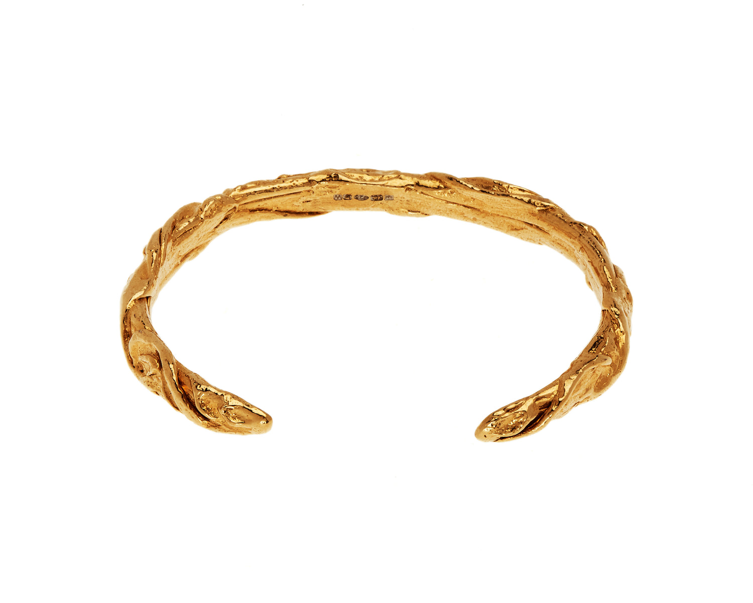 Inside of gold vermeil celtic Irish bangle 