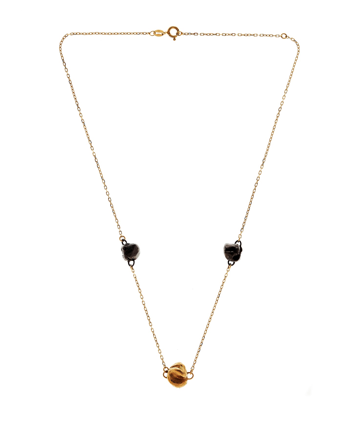 Delicated chain necklace with gold and black rhodium
